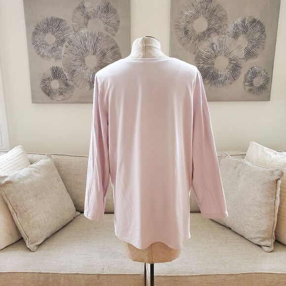 ✨ EILEEN FISHER ✨ Cotton Long Sleeve Pocket Top - [Large, Mauve] - Picture 8 of 14